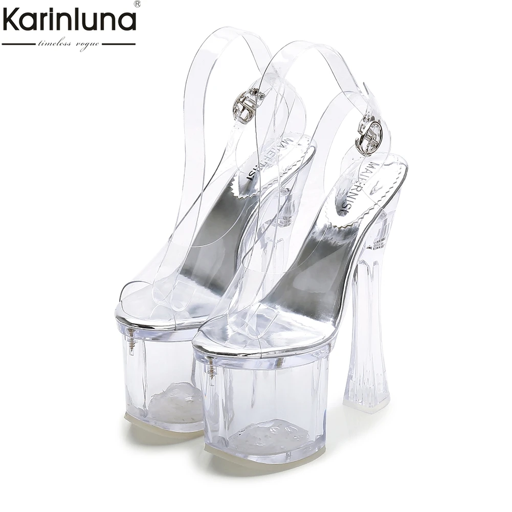 Karinluna 2019 Large Size 41 Summer Super High Heels Transparent PVC Sandals Women Shoes Sexy Party Shoes Woman Sandals
Karinluna 2019 Large Size 41 Summer Super High Heels Transparent PVC Sandals Women Shoes Sexy Party Shoes Woman Sandals
