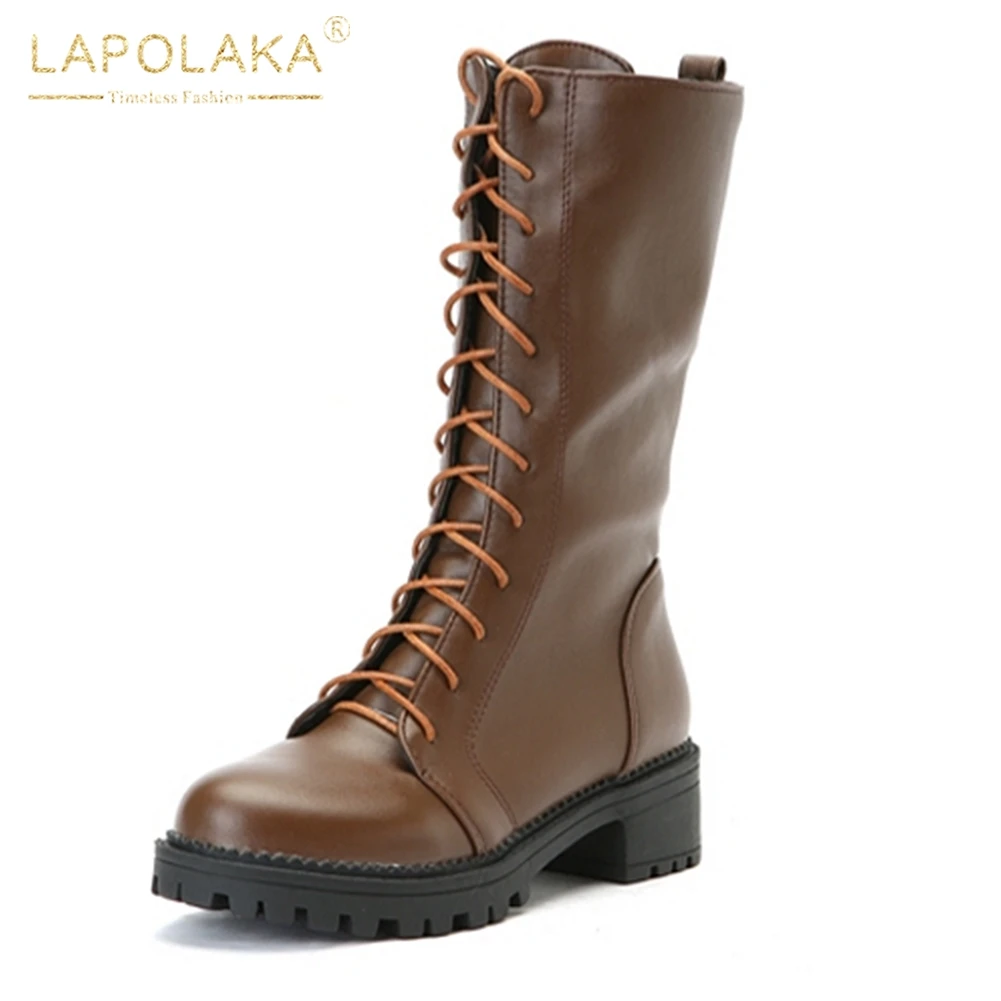 LAPOLAKA Karinluna Large Size 34-43 Lace Up Shoes Woman Boots Square Heels Wholesale Mid Calf Boots Female Shoes Woman
LAPOLAKA Karinluna Large Size 34-43 Lace Up Shoes Woman Boots Square Heels Wholesale Mid Calf Boots Female Shoes Woman