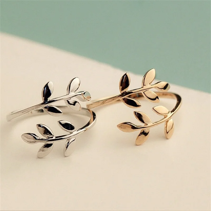 Charms Two colors Olive Tree Branch Leaves Open Ring for Women Girl Wedding Rings Adjustable Knuckle Finger Jewelry Xmas
Charms Two colors Olive Tree Branch Leaves Open Ring for Women Girl Wedding Rings Adjustable Knuckle Finger Jewelry Xmas