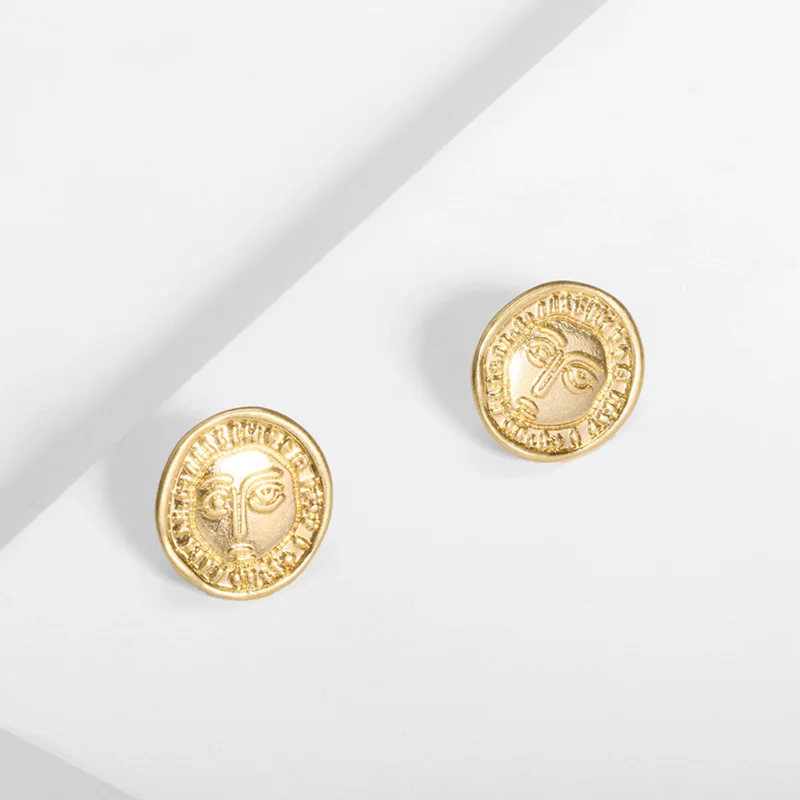 WTLTC Vintage Metal Portrait Coin Stud Earrings for Women Minimalist Post Earrings Retro Irregular Disc Studs Earrings Custom
WTLTC Vintage Metal Portrait Coin Stud Earrings for Women Minimalist Post Earrings Retro Irregular Disc Studs Earrings Custom
