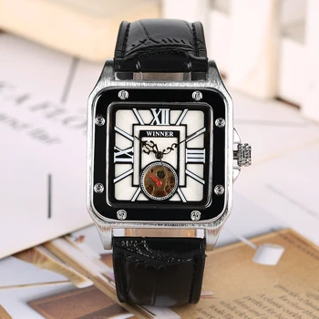Men's Skeleton Automatic-self-winding Mechanical Watches Classic Square Elegant Comfort Leather Strap Roman Numerals Dial Saati
Men's Skeleton Automatic-self-winding Mechanical Watches Classic Square Elegant Comfort Leather Strap Roman Numerals Dial Saati