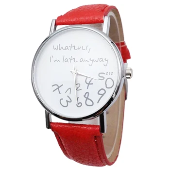 YCYS-"whatever i am late anyway "English alphabet Cartoon digital Leather Wrist Watch Red
YCYS-"whatever i am late anyway "English alphabet Cartoon digital Leather Wrist Watch Red