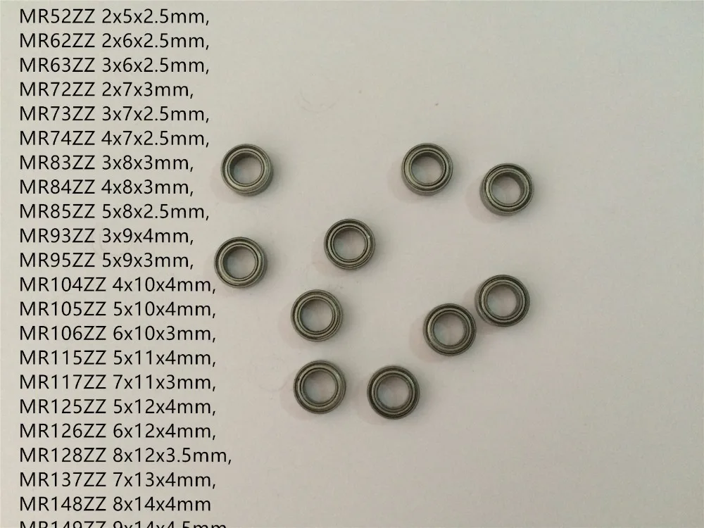 50 шт. MR Series MR52ZZ To MR149ZZ Миниатюрная модель подшипника металлические шаровые