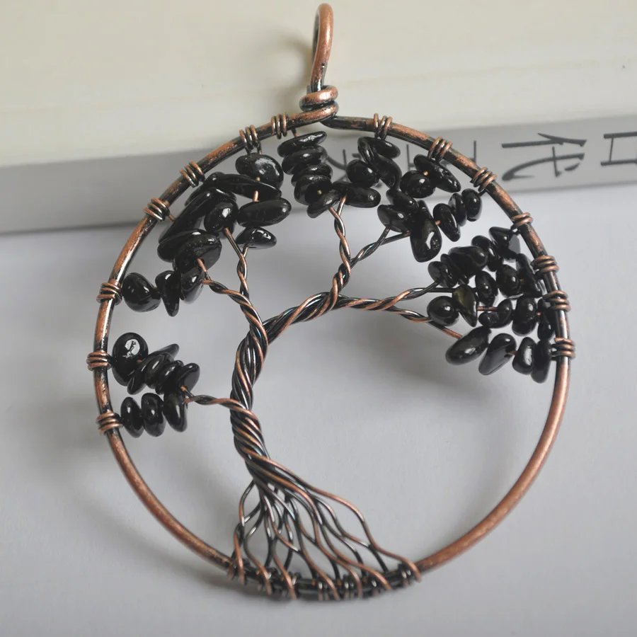 Free Shipping Lucky Handmade Tree of life Black Obsidian Bronze Copper Wire Wrap Pendant Jewelry K2061
Free Shipping Lucky Handmade Tree of life Black Obsidian Bronze Copper Wire Wrap Pendant Jewelry K2061