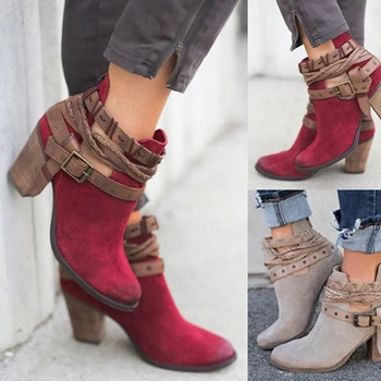 Women Buckle Strap Ankle Boots Platform Shoes Ladies Zip Spring Gladiator Fashion High Heels Female Plus Size Chunky Heel
Women Buckle Strap Ankle Boots Platform Shoes Ladies Zip Spring Gladiator Fashion High Heels Female Plus Size Chunky Heel