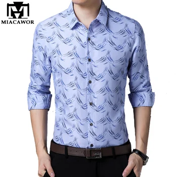 MIACAWOR New Casual Shirts Men Fashion Print Slim Fit Social Shirt Long Sleeve Camisa Masculina Male Clothes C530
MIACAWOR New Casual Shirts Men Fashion Print Slim Fit Social Shirt Long Sleeve Camisa Masculina Male Clothes C530