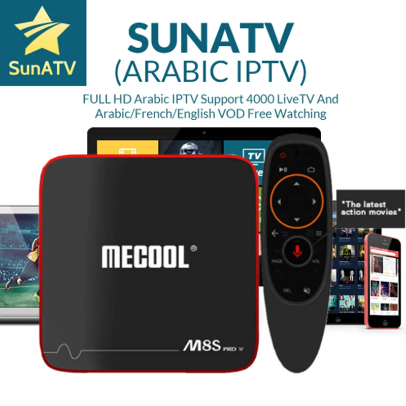 1 Year IPTV SUNATV in M8S PRO W Voice Control System Android 7.1 IPTV Box 2/16G Arabic IPTV French IPTV turkish Netherland Spain
1 Year IPTV SUNATV in M8S PRO W Voice Control System Android 7.1 IPTV Box 2/16G Arabic IPTV French IPTV turkish Netherland Spain