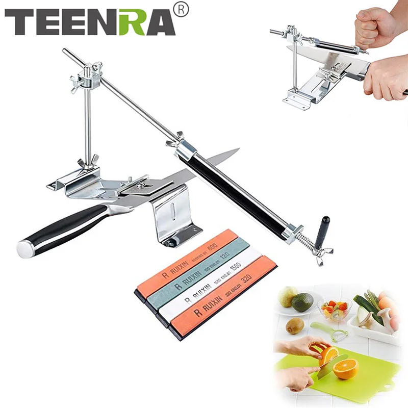 TEENRA Professional Knife Sharpener Whetstone Fix-angle Kitchen Knife Sharpener All Iron Sharpening System 4Pcs Whetstone
TEENRA Professional Knife Sharpener Whetstone Fix-angle Kitchen Knife Sharpener All Iron Sharpening System 4Pcs Whetstone