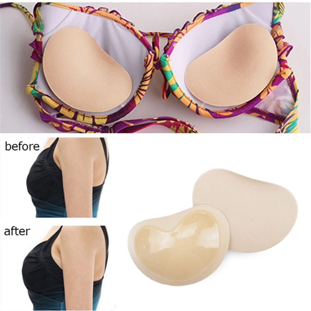 

2019 Women's Breast Bikini Push Up Pads Swimsuit Swimwear Accessories Silicone Nipple Cover Stickers Inserts Sponge Bikinis Set