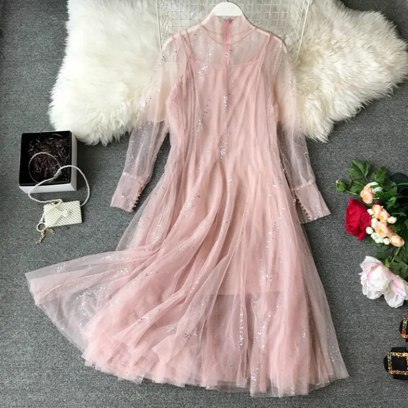 Spring Summer Dress Women 2019 Black Mesh Clothes Women's Dresses Beach Party Dress Korean Vintage Dress Elegant Vestidos ZT1901
Spring Summer Dress Women 2019 Black Mesh Clothes Women's Dresses Beach Party Dress Korean Vintage Dress Elegant Vestidos ZT1901