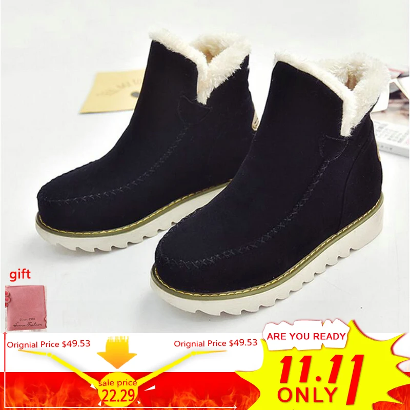 Women's Fashion Boot Casual Flat Ankle Boots Slip-On Winter Boots Women Snow Boots' Plush Warm Winter Shoes Women Big Size 42 43
Women's Fashion Boot Casual Flat Ankle Boots Slip-On Winter Boots Women Snow Boots' Plush Warm Winter Shoes Women Big Size 42 43