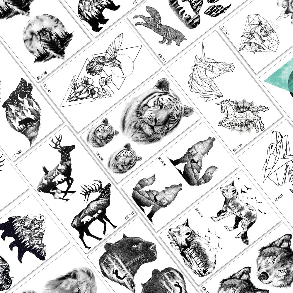 Black Tiger Elk Wolf Temporary Tattoos Body Art Arm Wasit Tattoos Paper For Men Fake Washable Realistic Forest Moon Star Sticker
Black Tiger Elk Wolf Temporary Tattoos Body Art Arm Wasit Tattoos Paper For Men Fake Washable Realistic Forest Moon Star Sticker