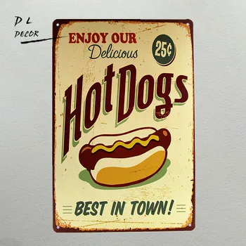 DL-Metal sign vintage retro Hotdogs the best in town iron poster Tin wall plaque gift
DL-Metal sign vintage retro Hotdogs the best in town iron poster Tin wall plaque gift