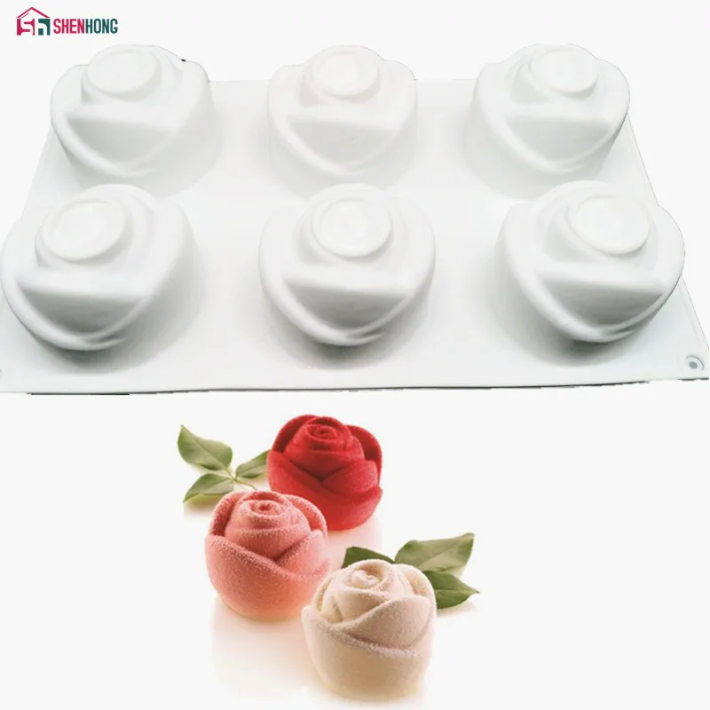 SHENHONG 3D Rose Art Dessert Cake Mold Pop Silicone Mould Mousse Chocolates Silikonowe Moule Baking Pastry Decoration Tools
SHENHONG 3D Rose Art Dessert Cake Mold Pop Silicone Mould Mousse Chocolates Silikonowe Moule Baking Pastry Decoration Tools