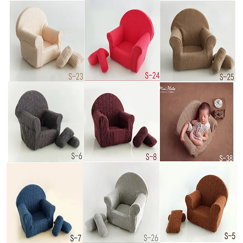 S-36 Bespeture Baby Photography Props for Newborn Sofa Mini With Pillow Photo Posing Accessories