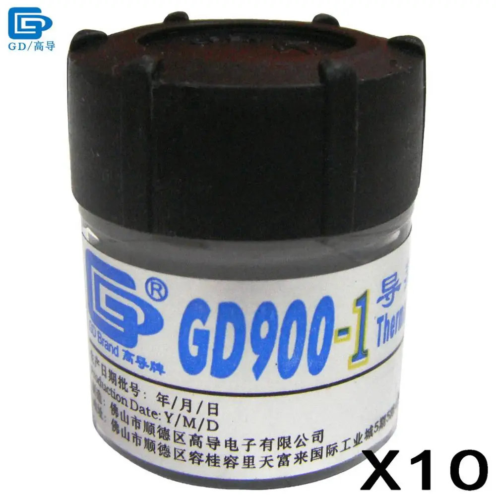 GD900-1 Thermal Conductive Grease Paste Silicone Plaster Heat Sink Compound 10 Pieces Net Weight 30 Grams Containing Silver CN30
GD900-1 Thermal Conductive Grease Paste Silicone Plaster Heat Sink Compound 10 Pieces Net Weight 30 Grams Containing Silver CN30