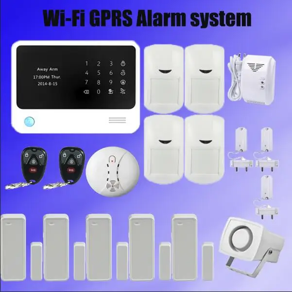 433mhz WIFI GSM Wireless Burglar Alarm wireless Smoke/Gas Detector Wire mini Siren For House Security water leakage sensor alarm |
