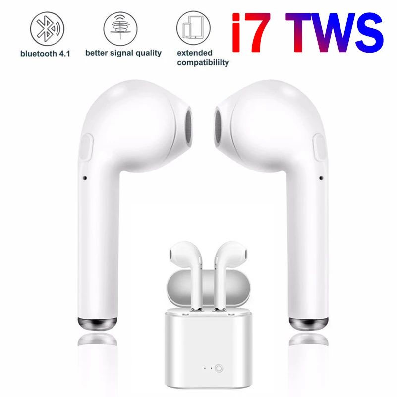 TWS I7 Wireless Earphones Bluetooth 4.2 Earbuds Sports Mini Binaural Wireless with Charging Box For All Smart phone Earpiece
TWS I7 Wireless Earphones Bluetooth 4.2 Earbuds Sports Mini Binaural Wireless with Charging Box For All Smart phone Earpiece