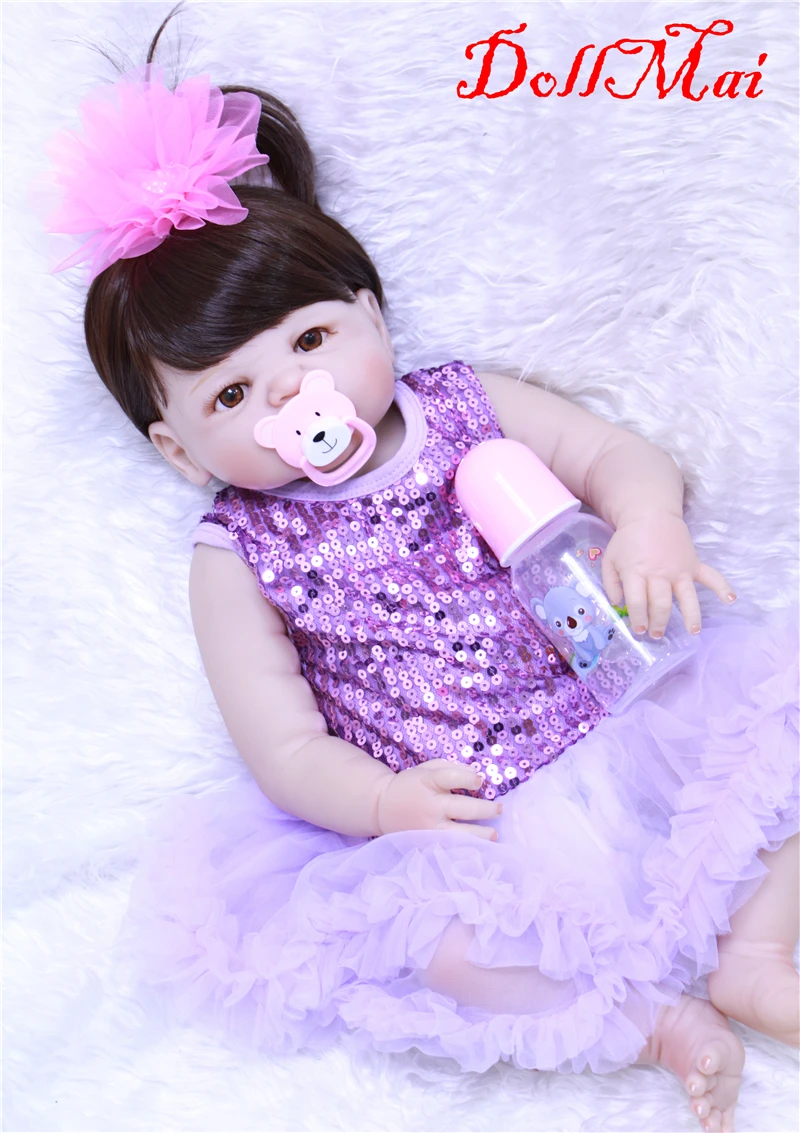 DollMai reborn babies silicone dolls 22"55cm lifelike princess girl dolls toys gift with purple dress bebe gift bonecas reborn
DollMai reborn babies silicone dolls 22"55cm lifelike princess girl dolls toys gift with purple dress bebe gift bonecas reborn