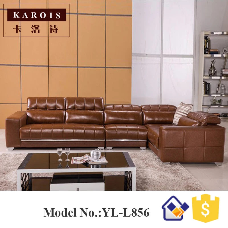 Image European style living room furniture,Simple features U shape modern leather sofas with chaise sofas L856,mobilya