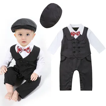 Newborn Baby Boys Gentleman Formal Suit Romper With Tie Jumpsuit Tuxedo Hat Outfit Clothes
Newborn Baby Boys Gentleman Formal Suit Romper With Tie Jumpsuit Tuxedo Hat Outfit Clothes