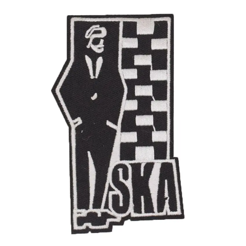 SKA Black Logo Embroideried Iron On Patch of Stickers Cartoon Myst Punk Fabric Jacket Patch DIY Clothing Accessorie
SKA Black Logo Embroideried Iron On Patch of Stickers Cartoon Myst Punk Fabric Jacket Patch DIY Clothing Accessorie
