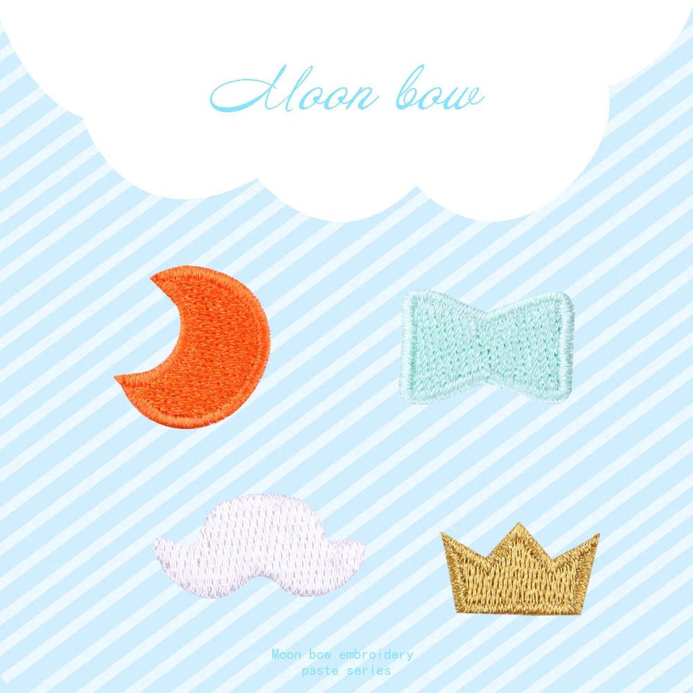 Фото Маленькие Японские милые наклейки с лунным бантом и цветами ткань | Заплатки (4000019875863)