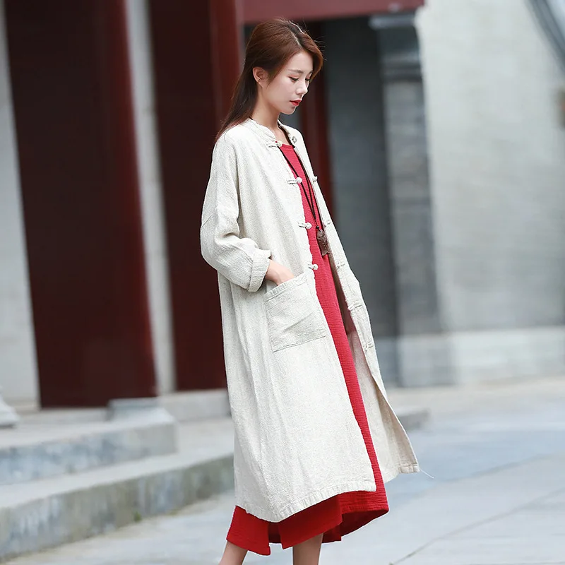 Johnature Women Linen Trench Vintage Stand Coats 2019 Autumn New Button Long Sleeve Pockets Solid Color Casual Women Cardigan
Johnature Women Linen Trench Vintage Stand Coats 2019 Autumn New Button Long Sleeve Pockets Solid Color Casual Women Cardigan