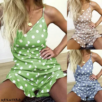 2019 Newest Hot Women Sleeveless Polka Dot Playsuit Ladies Summer Strap V Neck Sexy Romper Short Jumpsuit Trousers
2019 Newest Hot Women Sleeveless Polka Dot Playsuit Ladies Summer Strap V Neck Sexy Romper Short Jumpsuit Trousers