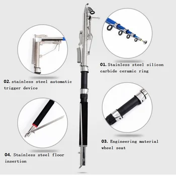 New Sea Fishing Rod 2,1 / 2,4 / 2, 7 m Automatic Fishing Telescopic Fishing Rod 
New Sea Fishing Rod 2,1 / 2,4 / 2, 7 m Automatic Fishing Telescopic Fishing Rod