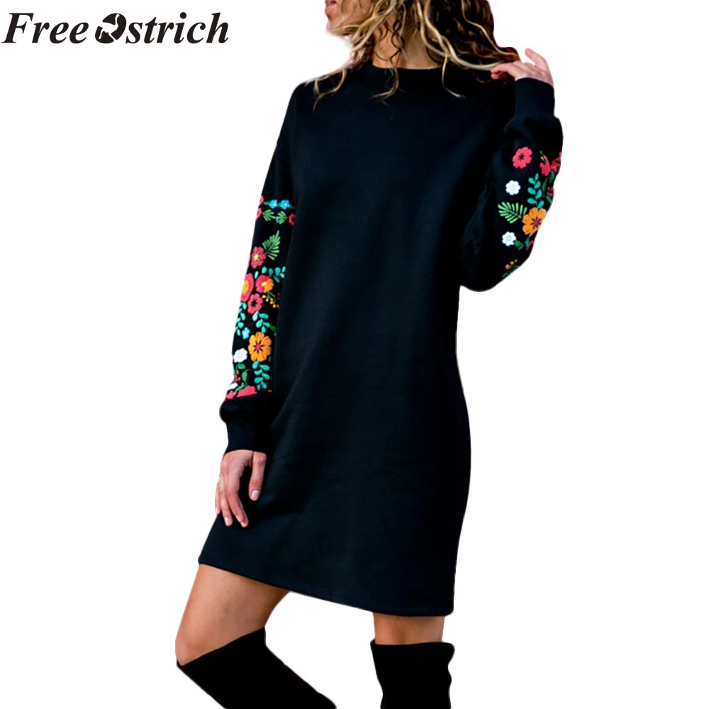 FREE OSTRICH Fashion women's autumn warm casual long-sleeved personality youthful vitality flower embroidery sweatshirt dress
FREE OSTRICH Fashion women's autumn warm casual long-sleeved personality youthful vitality flower embroidery sweatshirt dress