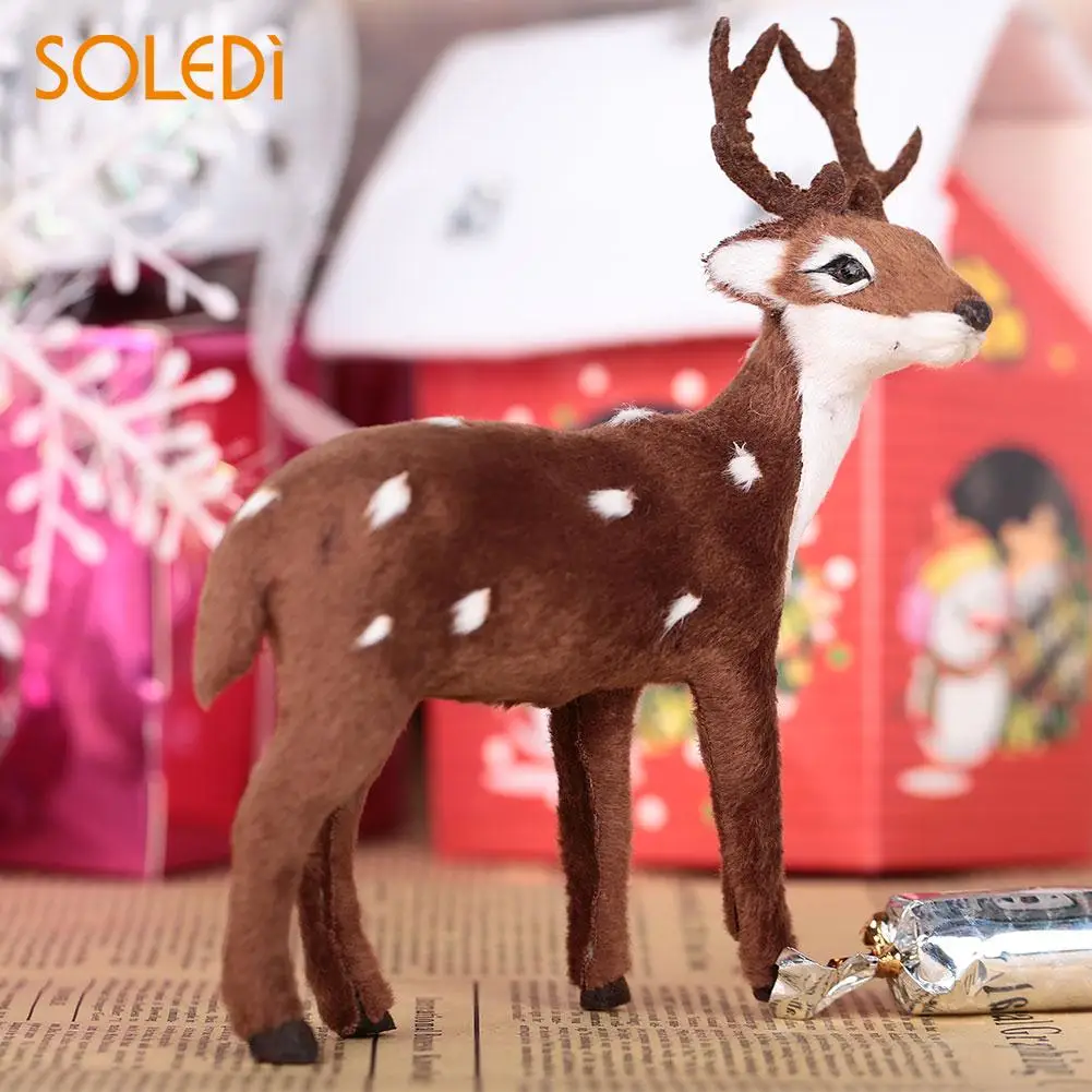 

Dark Brown Plush Plastic Standing Party Decor Christmas Reindeer Xmas Elk Doll Simulation ELK Deer Simulated