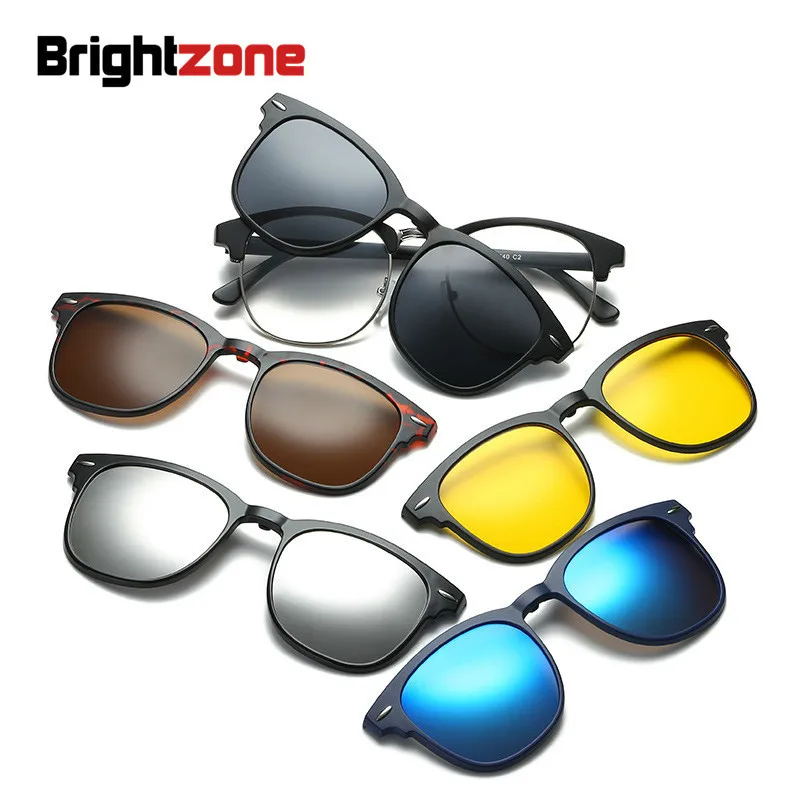 Brightzone Magnet Sunglasses Mirror Men Polarized Women 5+1 Clip On Sun Fashion Glasses For Optical Lens Eyewear Clout Goggles
Brightzone Magnet Sunglasses Mirror Men Polarized Women 5+1 Clip On Sun Fashion Glasses For Optical Lens Eyewear Clout Goggles
