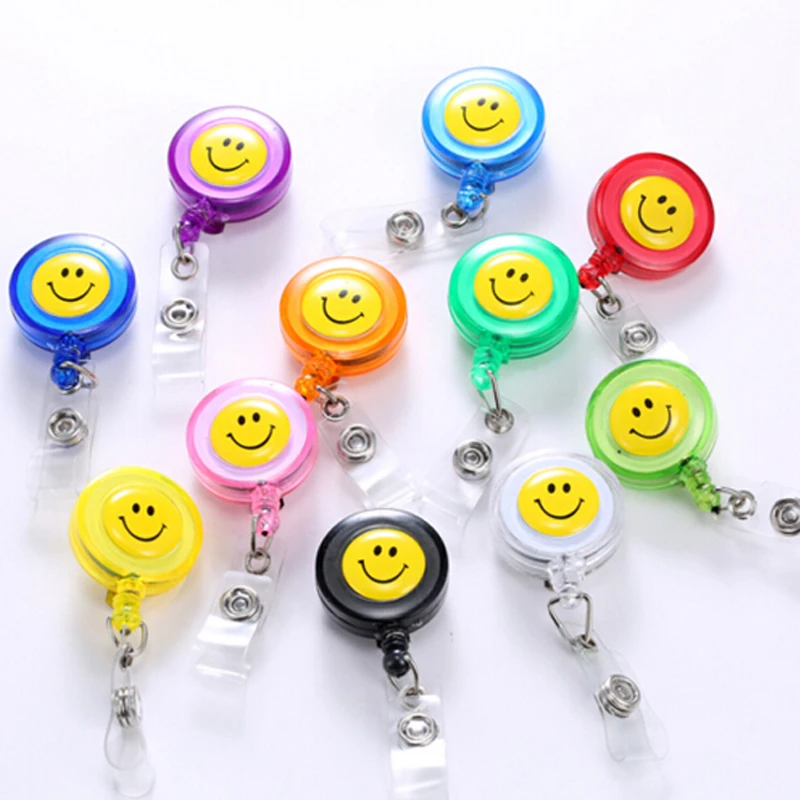 New 1pcs/lot Smiling Face Retractable Pull Key ID Card Clip ID Badge Lanyard Name Tag Card Holder School Office Company
New 1pcs/lot Smiling Face Retractable Pull Key ID Card Clip ID Badge Lanyard Name Tag Card Holder School Office Company