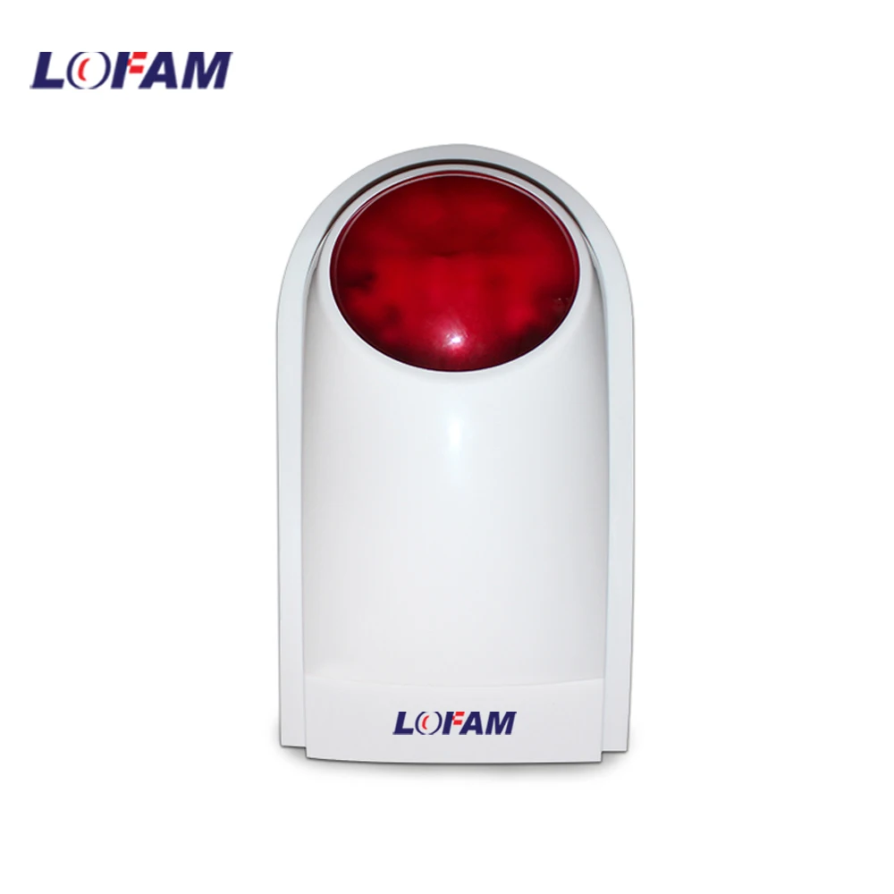 LOFAM 433MHz Wireless siren volume 110dB red flash strobe light indoor outdoor siren flashing light for security alarm system
LOFAM 433MHz Wireless siren volume 110dB red flash strobe light indoor outdoor siren flashing light for security alarm system
