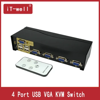 KVM Switch 4 Port USB VGA SVGA Switch Adapter Connect Printer Keyboard Mouse 4 Computer Use 1 Monitor
KVM Switch 4 Port USB VGA SVGA Switch Adapter Connect Printer Keyboard Mouse 4 Computer Use 1 Monitor
