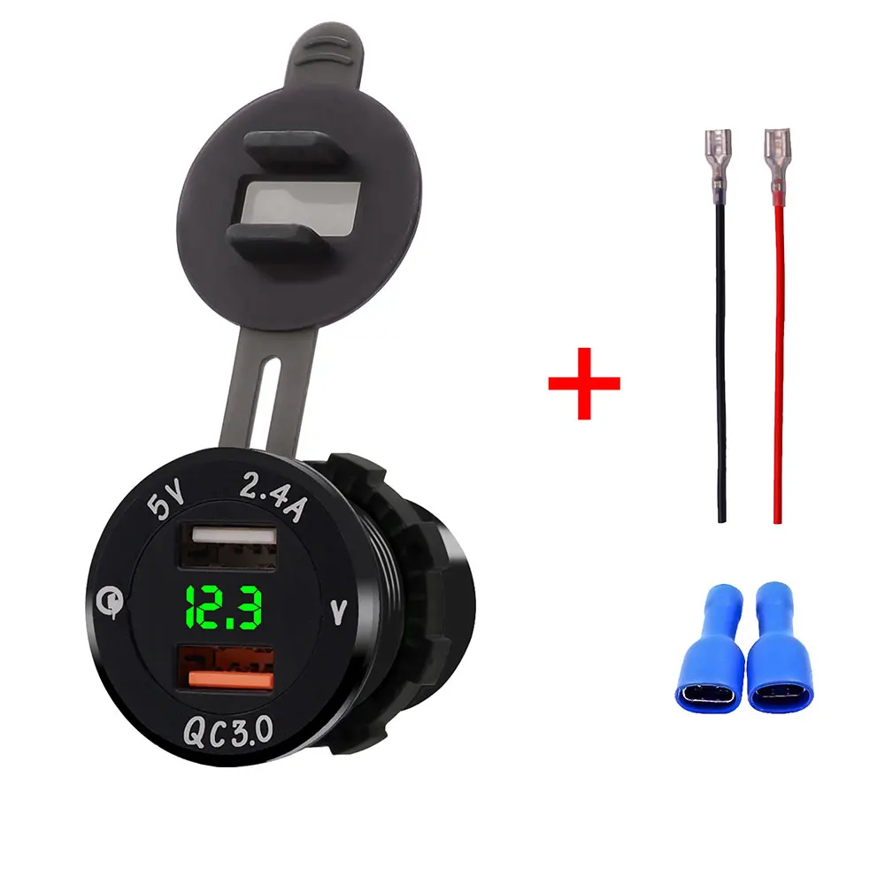 12V Socket Motorcycle USB Charger Quick Charge 3.0 2 Port USB Cigarette Lighter Car Socket Charger Power Outlet Adapter Plug
12V Socket Motorcycle USB Charger Quick Charge 3.0 2 Port USB Cigarette Lighter Car Socket Charger Power Outlet Adapter Plug