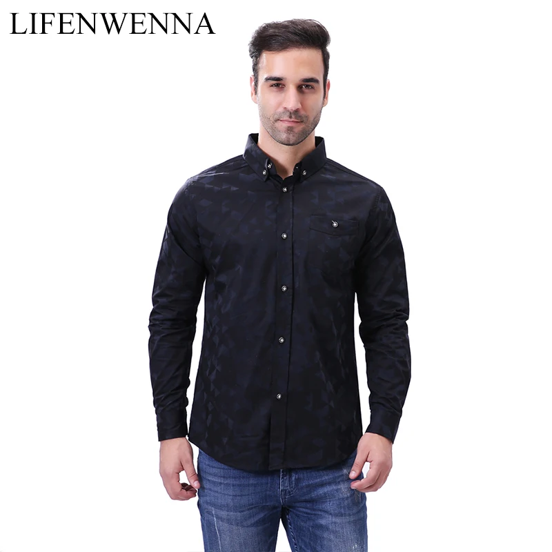 High Quality Men Shirt 2021 Brand Fashion Casual Slim Geometric Print Long Sleeve Shirt Men Business Social Black Top Clothes
High Quality Men Shirt 2021 Brand Fashion Casual Slim Geometric Print Long Sleeve Shirt Men Business Social Black Top Clothes