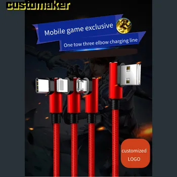 2pcs customized logo1 tow 3 elbow charging line 100cm/150cm company activity gifts holiday gifts Mobile game exclusive 
2pcs customized logo1 tow 3 elbow charging line 100cm/150cm company activity gifts holiday gifts Mobile game exclusive