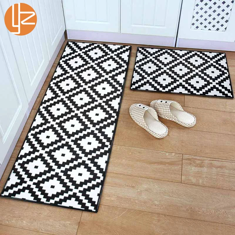 

Yazi 2pcs Set Non-slip Front Entrance Door Floor Mat Indoor Antislip Hallway Doormat Kitchen Bedroom Long Carpet Rug