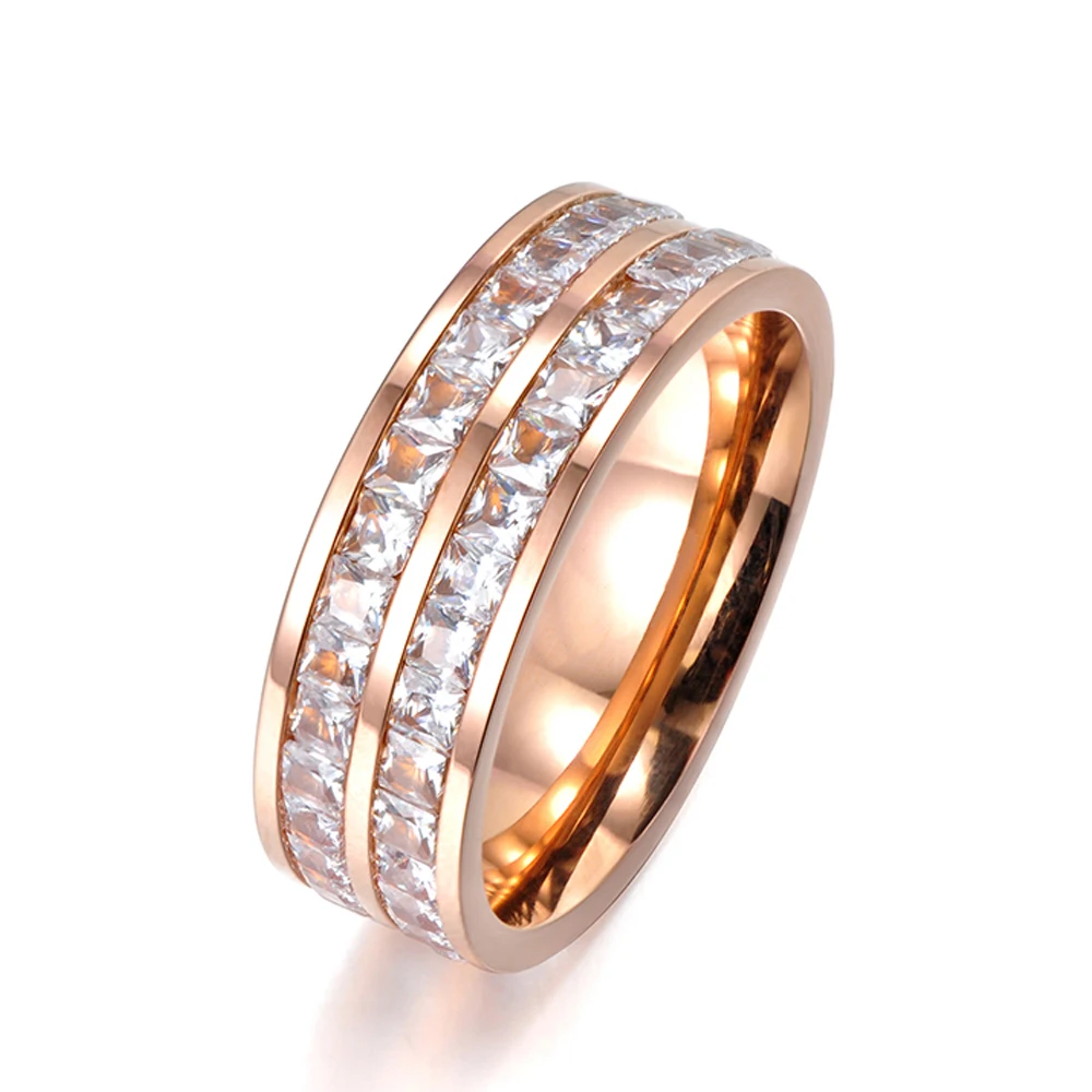 JeeMango Multilayer Pave Two Row Clear Cubic Zirconia Rose Gold Color Titanium Steel Anniversary Wedding Rings For Women R17050
JeeMango Multilayer Pave Two Row Clear Cubic Zirconia Rose Gold Color Titanium Steel Anniversary Wedding Rings For Women R17050