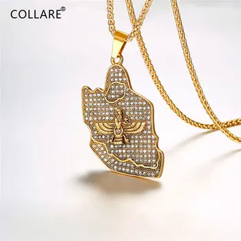 Collare Iran Map Pendant Faravahar Ahura Mazda Rapper Jewelry Stainless Steel Zoroastrian Gold/Black Color Iranian Necklace P834
Collare Iran Map Pendant Faravahar Ahura Mazda Rapper Jewelry Stainless Steel Zoroastrian Gold/Black Color Iranian Necklace P834