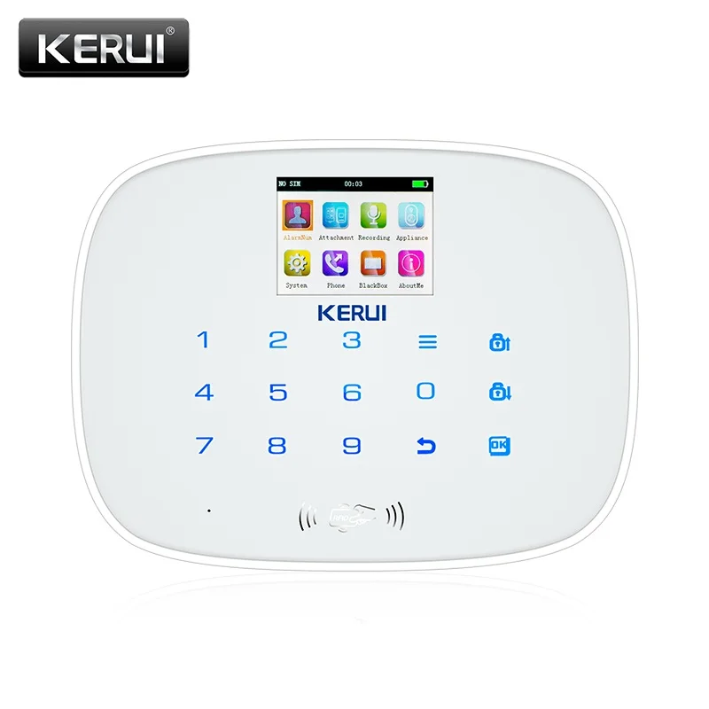 

KERUI Black IOS Android APP Wireless GSM Alarm System TFT Color Display Autodial Text Burglar Intruder Security Alarm