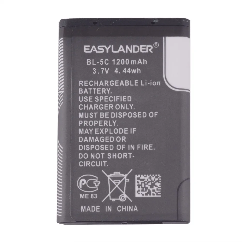 BL-5C BL 5C BL5C 1200mAh Replacement Li-ion Phone Battery For Nokia 2710 2730c 3100 3109C 3110C 3120 3110 Evolve 3125 3208c ect
BL-5C BL 5C BL5C 1200mAh Replacement Li-ion Phone Battery For Nokia 2710 2730c 3100 3109C 3110C 3120 3110 Evolve 3125 3208c ect