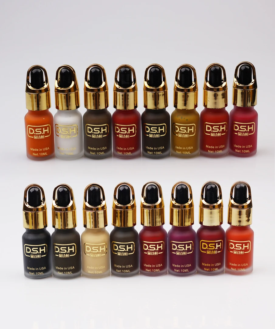 16pcs/set high quality DSH import brand cosmetic tattoo ink set permanent makeup microblading pigment manual paint 10ml/bottle
16pcs/set high quality DSH import brand cosmetic tattoo ink set permanent makeup microblading pigment manual paint 10ml/bottle