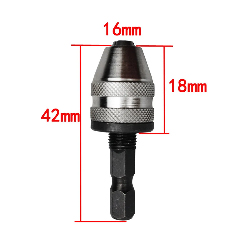 

HOT 1/4" 6mm Keyless Chuck Driver Screwdriver Drill Bit Hex Shank Adapter Converte Quick Change NDS66