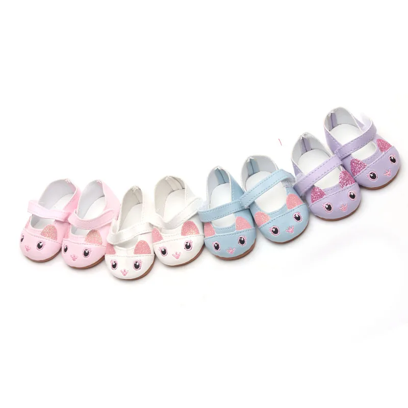 18 inch Girls doll shoes Cute cat shoes PU American newborn shoe Baby toys fit 43 cm baby dolls s147
18 inch Girls doll shoes Cute cat shoes PU American newborn shoe Baby toys fit 43 cm baby dolls s147