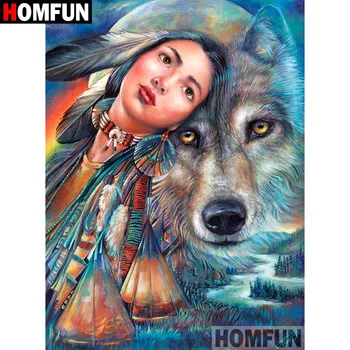 HOMFUN Full Square/Round Drill 5D DIY Diamond Painting "Indian wolf" Embroidery Cross Stitch 5D Home Decor Gift A08779
HOMFUN Full Square/Round Drill 5D DIY Diamond Painting "Indian wolf" Embroidery Cross Stitch 5D Home Decor Gift A08779