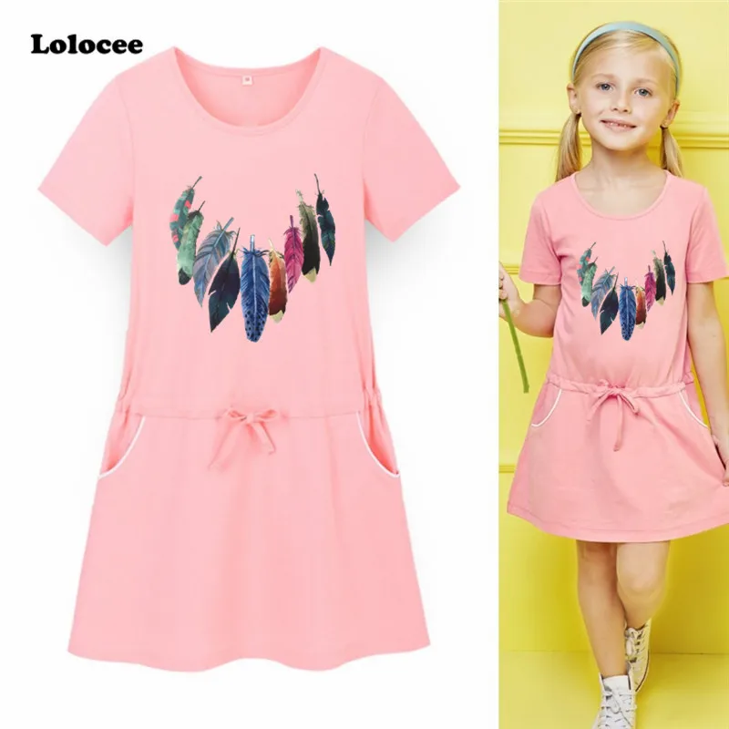 2018 Fashion Summer Girls Dress Colorful Feather Print t shirt Dress Baby Girl Brand Clothing Sport Dresses age 3 5 8 year
2018 Fashion Summer Girls Dress Colorful Feather Print t shirt Dress Baby Girl Brand Clothing Sport Dresses age 3 5 8 year