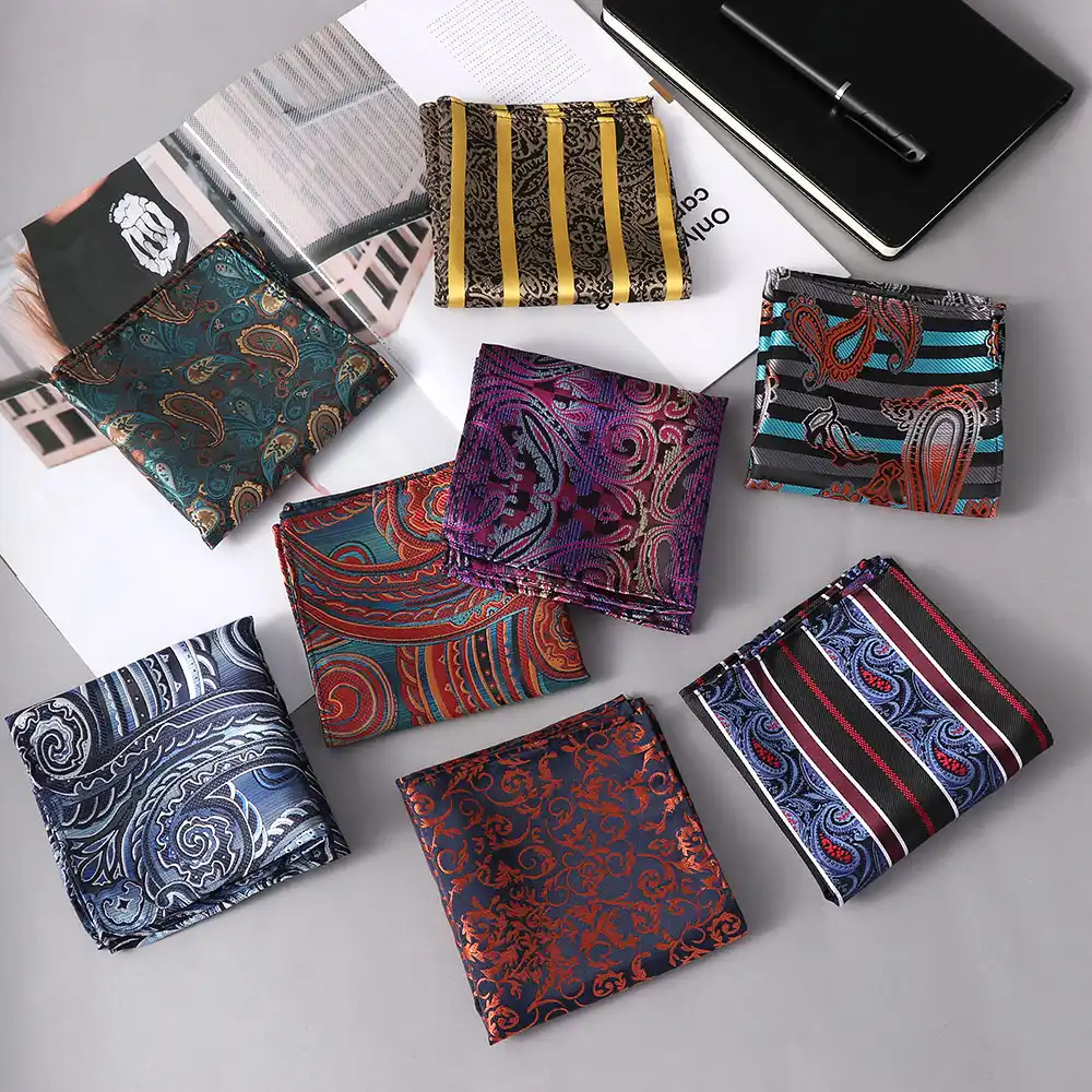 POCKET SQUARE Suit Floral Cotton Polyester Handkerchief Hanky Wedding Party